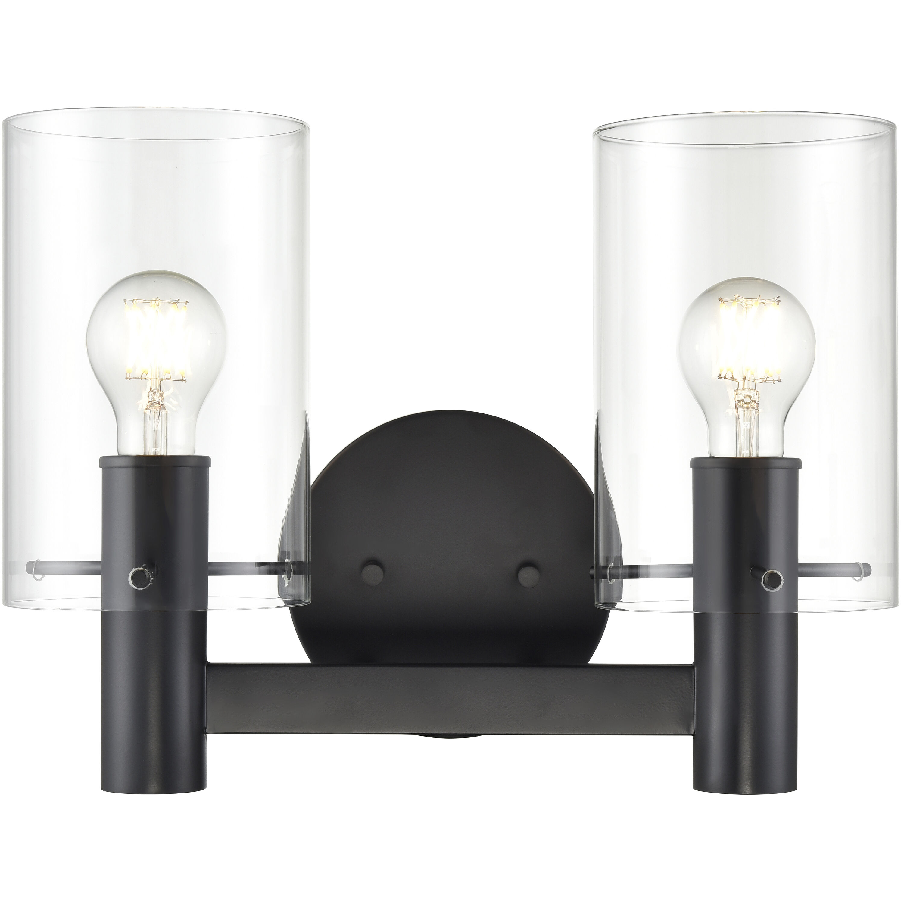 Apolla 2 Light 15 inch Matte Black Bathroom Vanity Light Wall Light